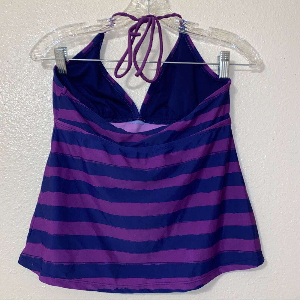 Swim Top - Converse purple and blue striped bathing top - Medium - Picture 6 of 7
